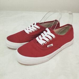 Vans Lo Pro Red Canvas Sneakers Shoes Men 5.5 Women 7 Low Tops Skater Grunge